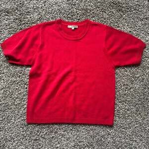 Focus U.S.A. Vintage Red Short Sleeve Knit Sweater
